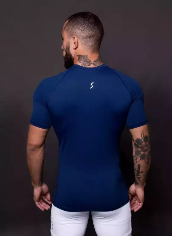 Camisa Compressão Longa Masculina Outbreak Azul Surty